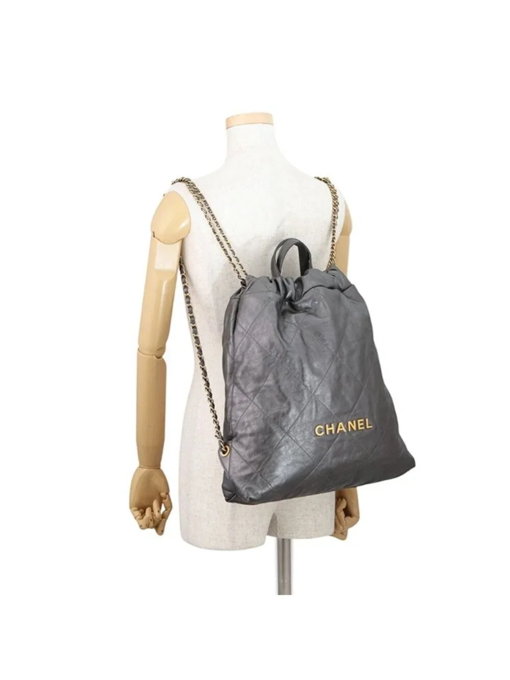 Chanel Backpack 22 Large Shiny Calf Leather